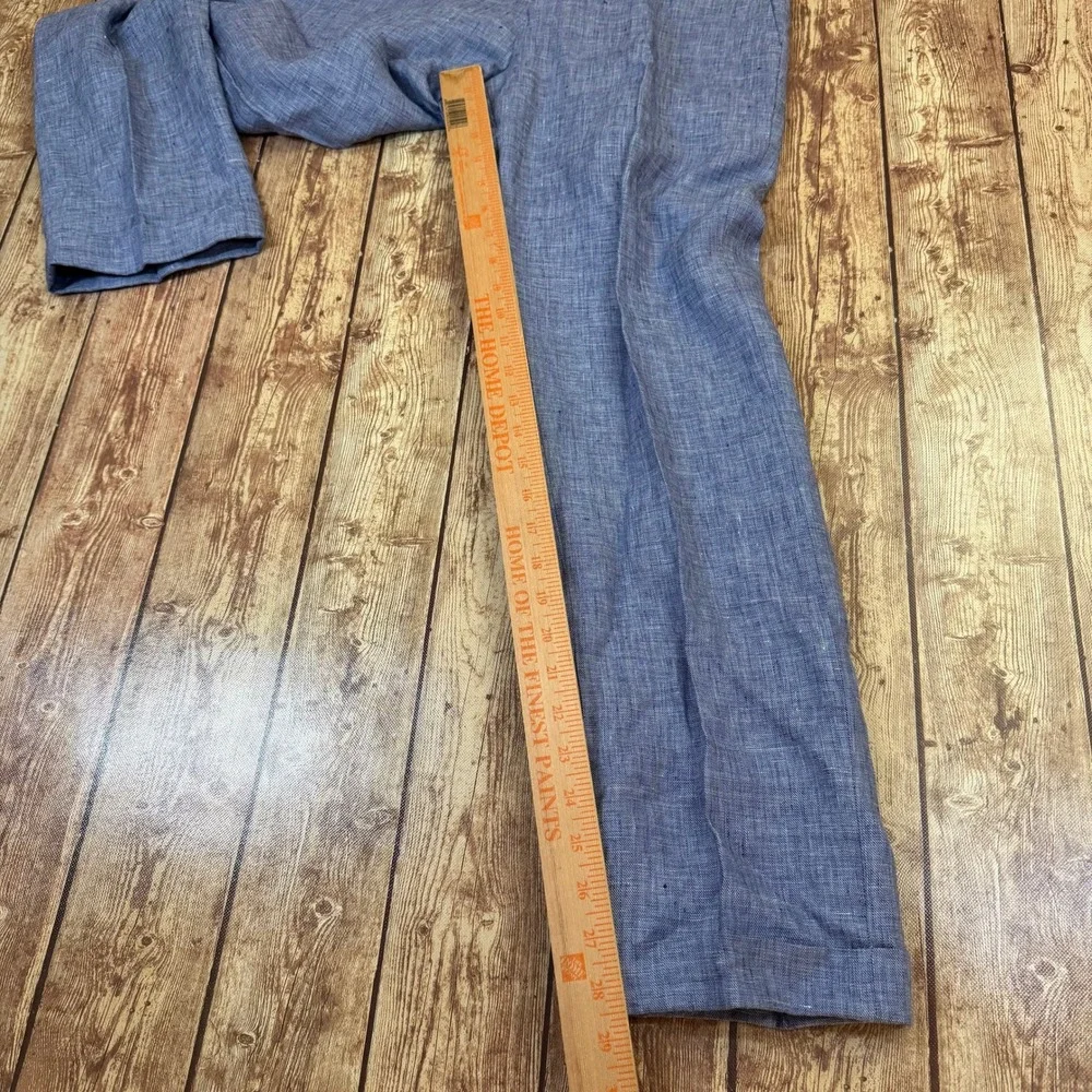Murano Alex Slim Fit Pants Mens 30x30 Blue Baird McNutt Linen Cuffed Breathable